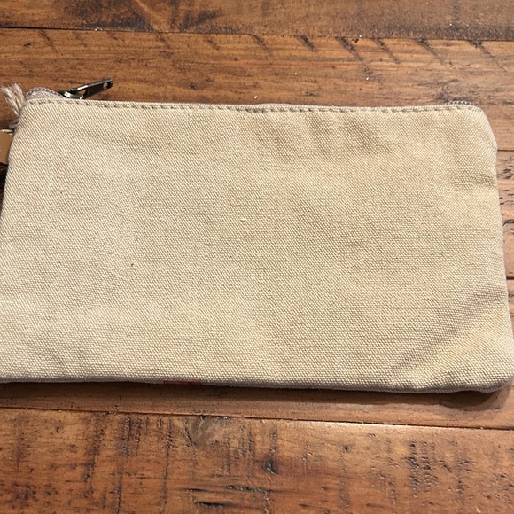 New Snowman cotton Canvas Wristlet with Leather Strap - Picture 4 of 5